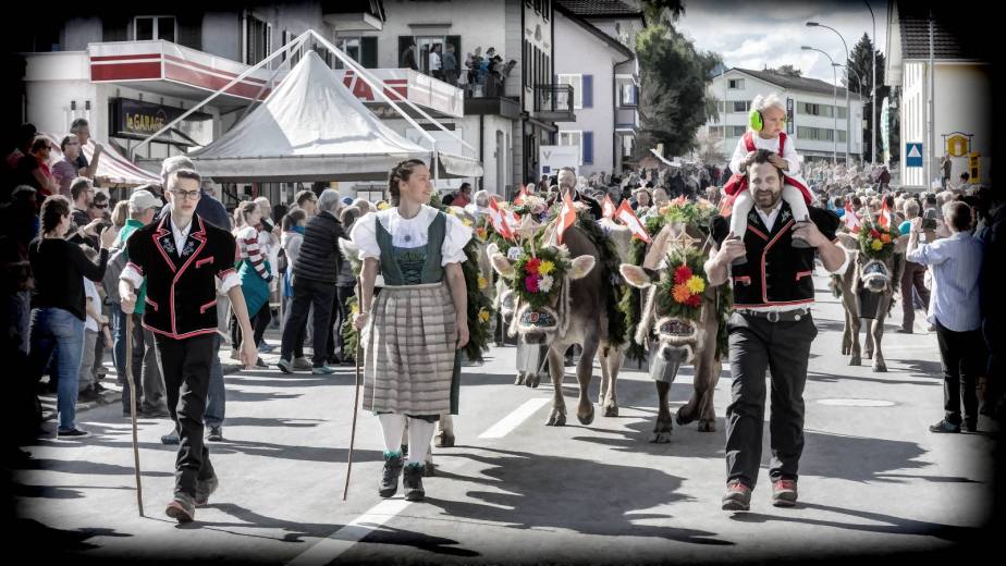 Esther fotografiert die Entlebucher&nbsp;Alpabfahrt